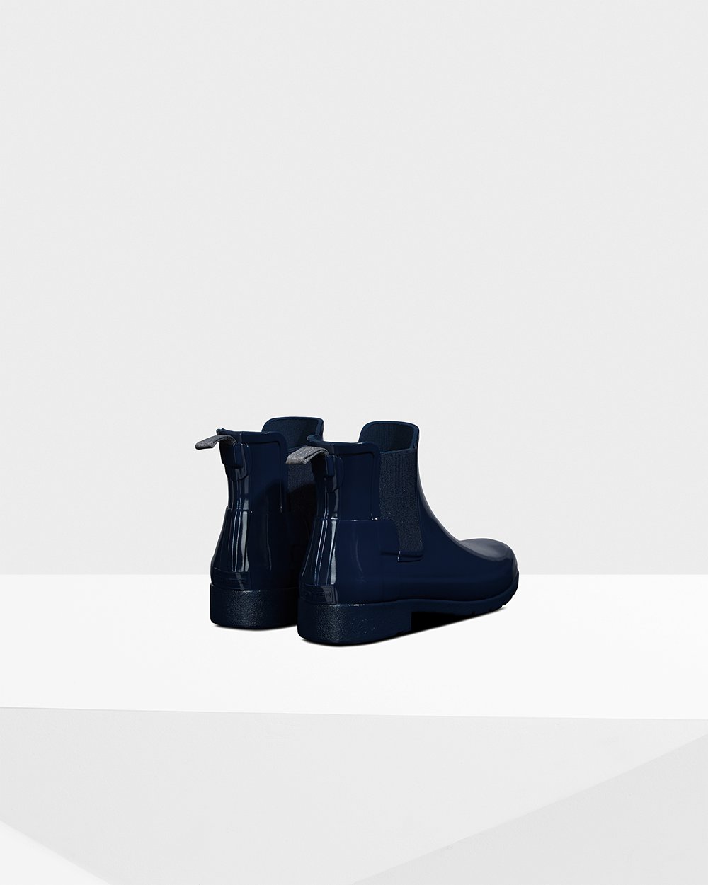 Botas Chelsea Hunter Mujer - Refined Gloss Slim Fit - Azul Marino - QUMKSNH-81